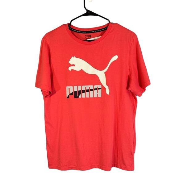 Puma Pink Cotton Short Sleeve Lightweight Athletic Casual T-Shirt Men Sz M - Picture 1 of 8